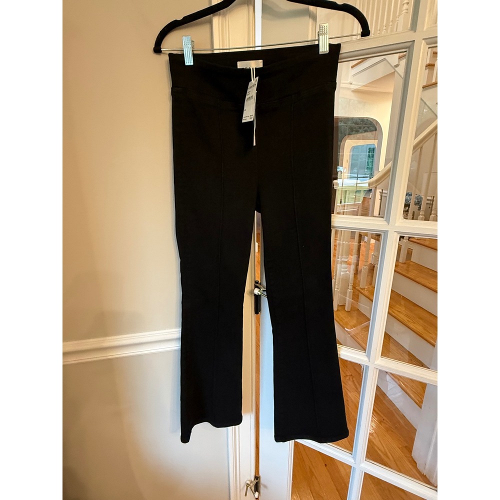 Frame Jetset Crop Mini Boot Pants Black Sheen Noir High Rise New Size 1